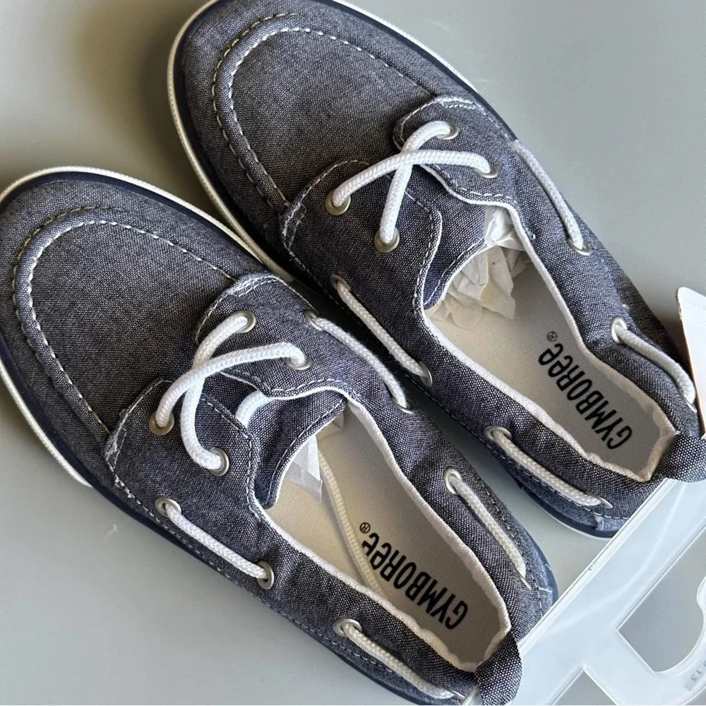 Gymboree Little Boys Size 13 Chambray Canvas Shoes Tennis Flat Sneakers